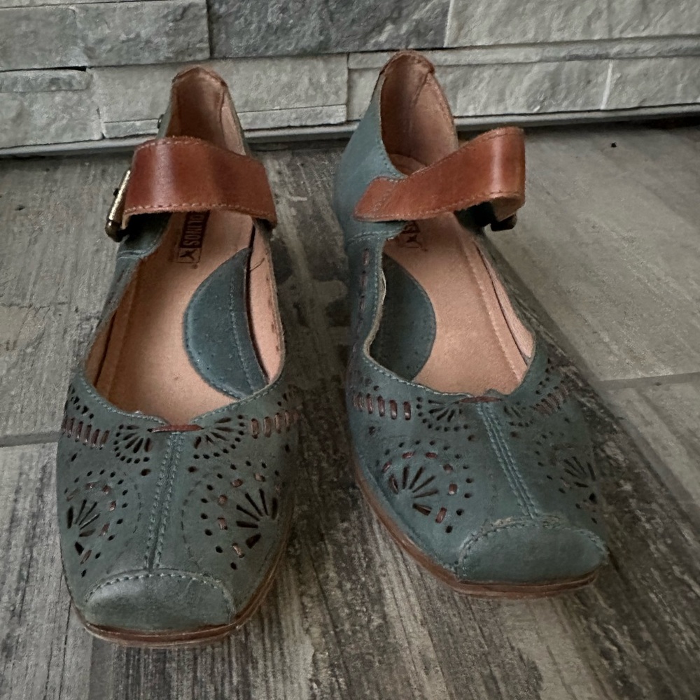 Picolinos Women's Leather Mary Jane  Leather Casual Shoes Blue and Brown Size 40 - Picture 7 of 12